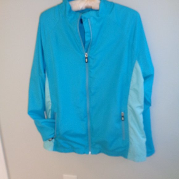 Lands End Windbreaker Jacket Lightweight Two Tone Full Front Zip - Picture 10 of 10